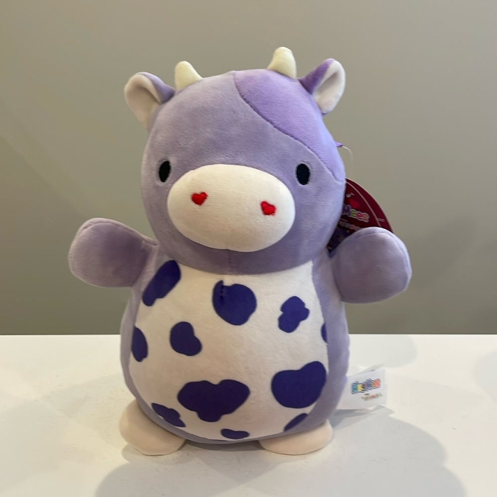 NWT 10” Bubba the Purple Cow Valentine Hugmees Squishmallow